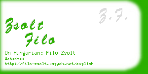 zsolt filo business card